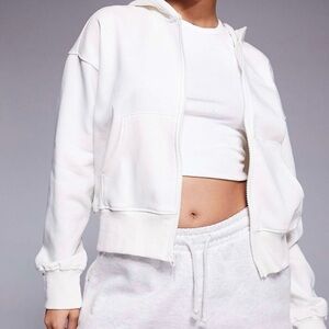 The North Face Women's White Hoodie and Crop Top
